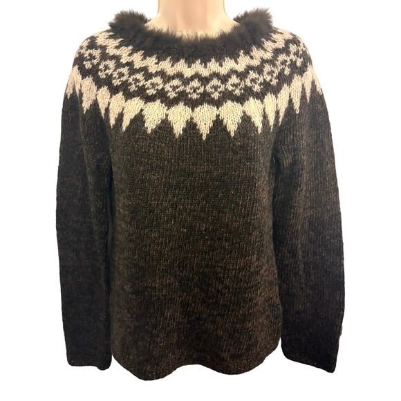 Icelandic Sweaters - Icelandica Brown Wool Sweater. Size Small
